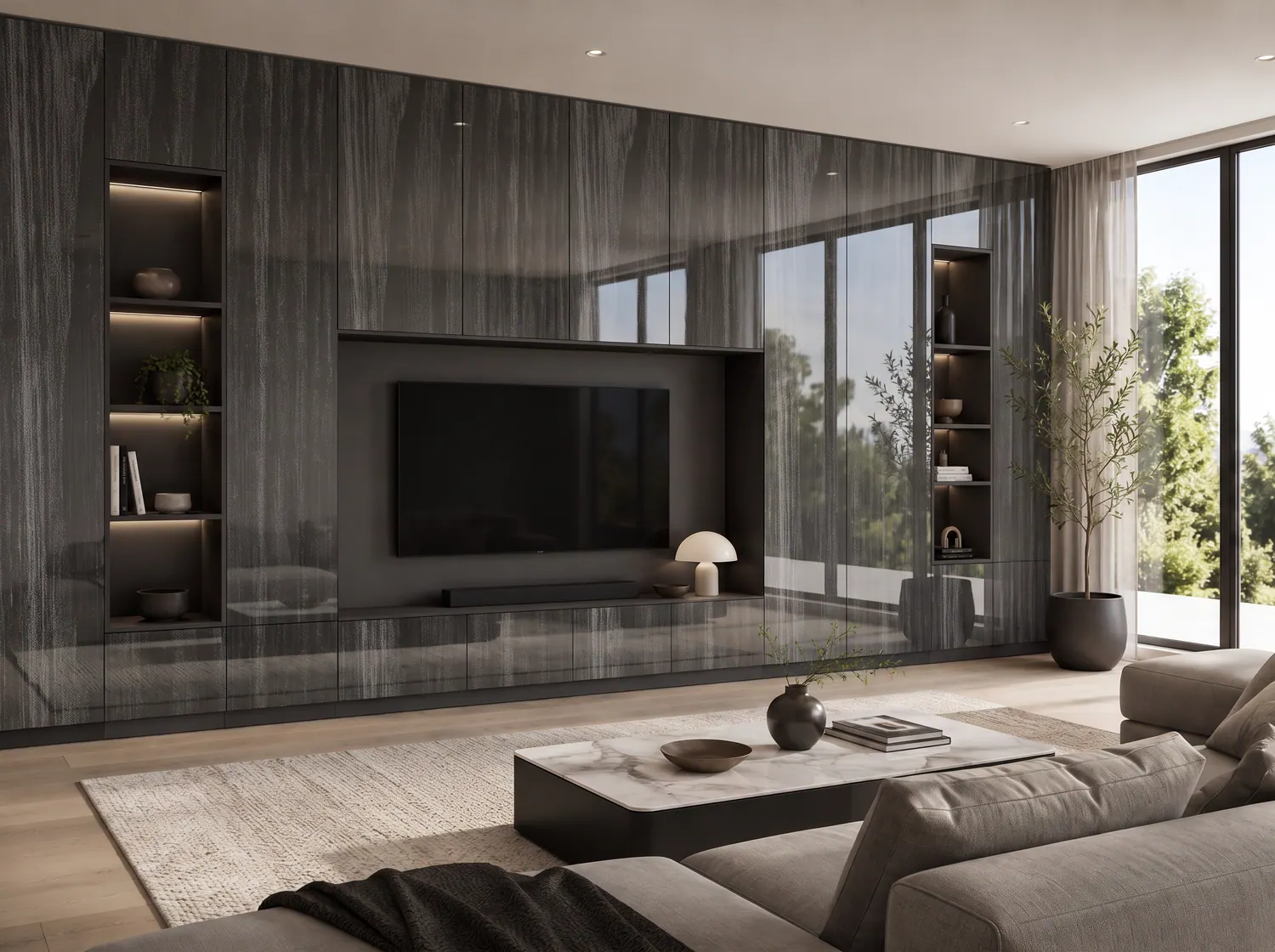 Wooden High Gloss kitchen